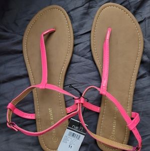Neon pink sandals Size 11